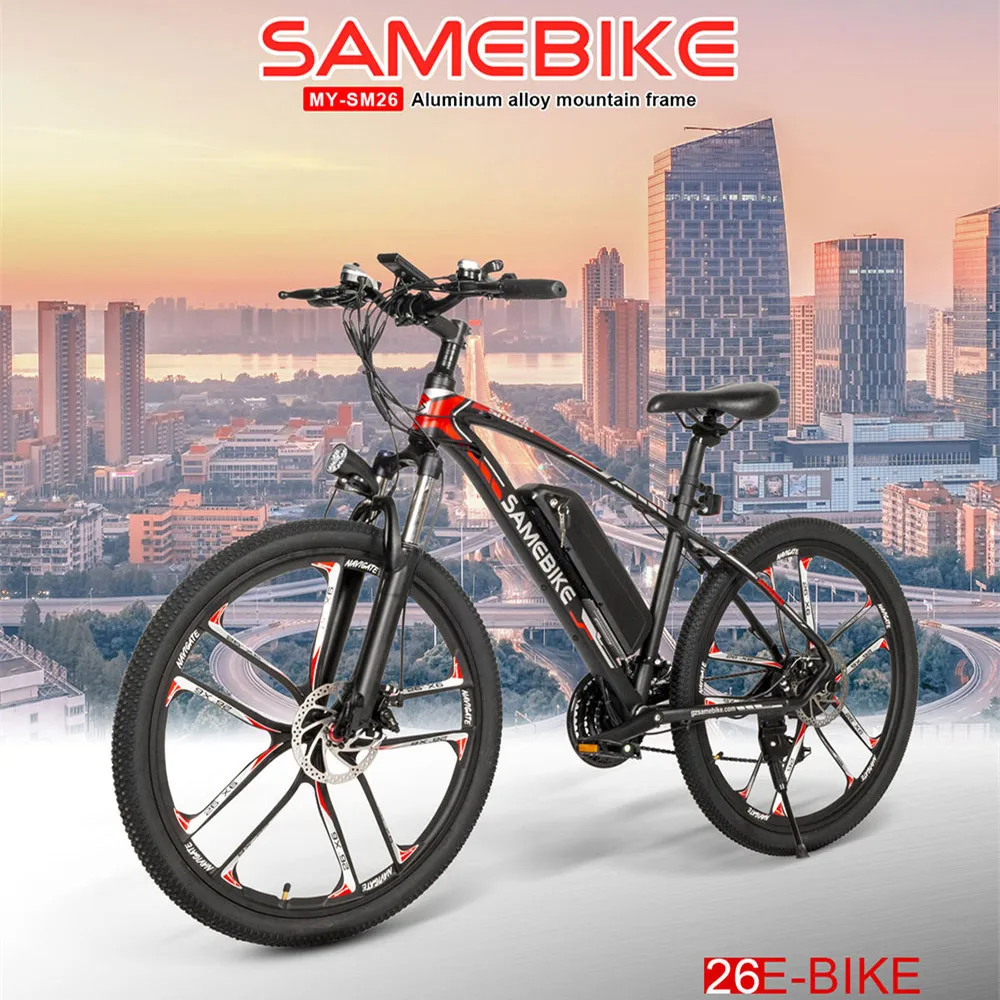 

Samebike MYSM26 26inches 48V 8Ah 350W Electric Bicycle E-bike 80km Mileage 150kg Max Load LCD Display Electric Bike