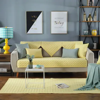Yellow LeRadore хлопок Чехол для дивана для гостиной Мягкий Нескользящий L фасонный чехол Современный Высококачественный угловой диван Чехлы - Цвет: Yellow