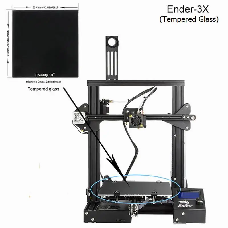 CREALITY 3d принтер Ender-3X обновленный подарок из закаленного стекла сопла и нагревательный блок силиконовый рукав+ PLA