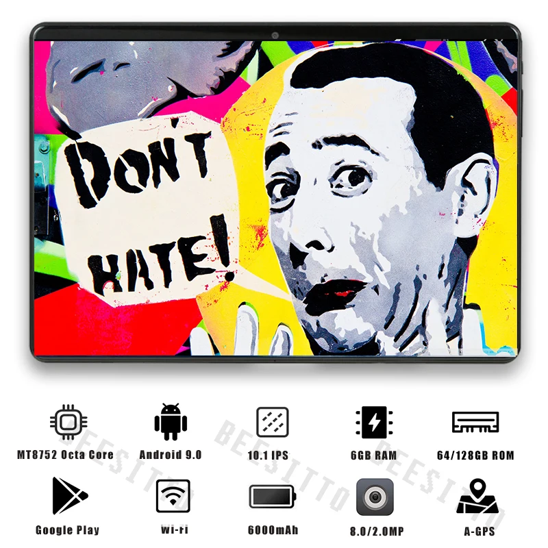 Новейшая модель; 10-дюймовый планшетный ПК с системой андроида и 9,0 Octa Core 6 ГБ Оперативная память 128 Гб Встроенная память 3g, 4G, FDD, LTE, Wi-Fi, Bluetooth gps телефонный звонок Стекло Экран планшетный ПК