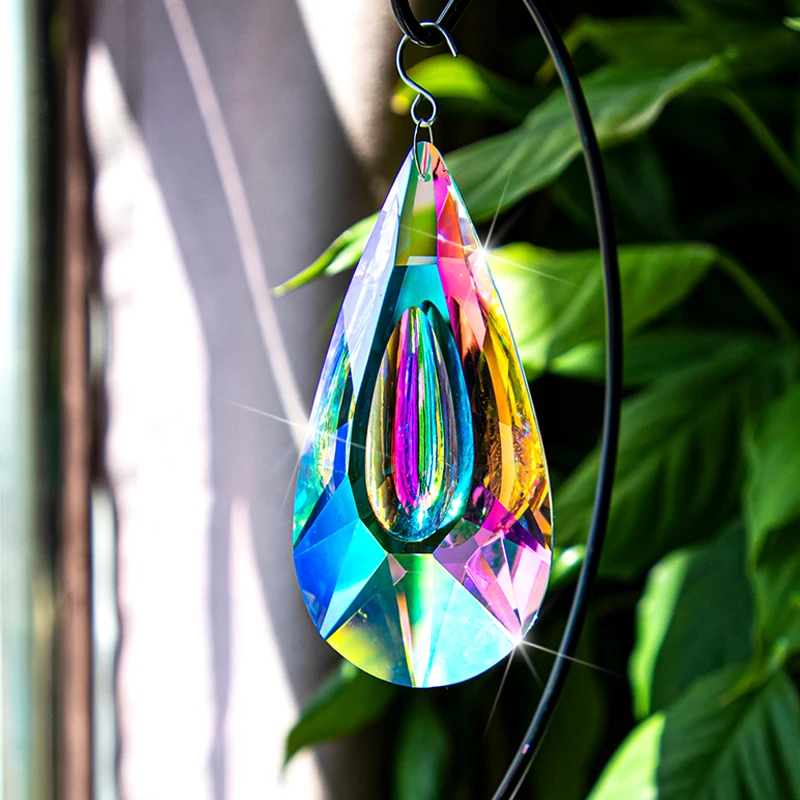 120mm AB-Color Hanging Crystals Prism Suncatcher For Windows Decoration Chandelier Parts DIY Home Wedding Decor