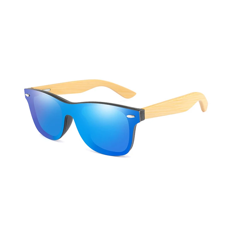 C1 wooden blue HBK, деревянные мужские солнцезащитные очки, бамбуковые зеркальные линзы, солнцезащитные очки для мужчин и женщин, фирменный дизайн, цветные оттенки, ручная работа, Lunette Oculo UV400 - Цвет линз: C1 wooden blue