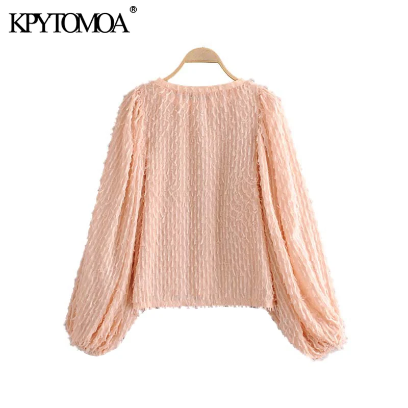  Vintage Elegant Tassel Office Wear Sweatshirt Women 2020 Fashion O Neck Lantern Sleeve Female Pullo