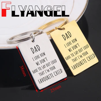 

FLYANGEL Key Chain Dad Keyring Engraved Dad I Love How We Don't Have To Say Out Loud High Quality Car Key Tag For Father Gifts