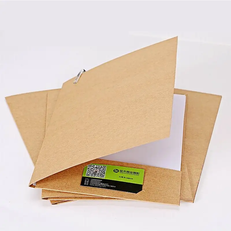 100 pcs A4 paper file folder with pocket kraft colors to chose Size 22*31cm