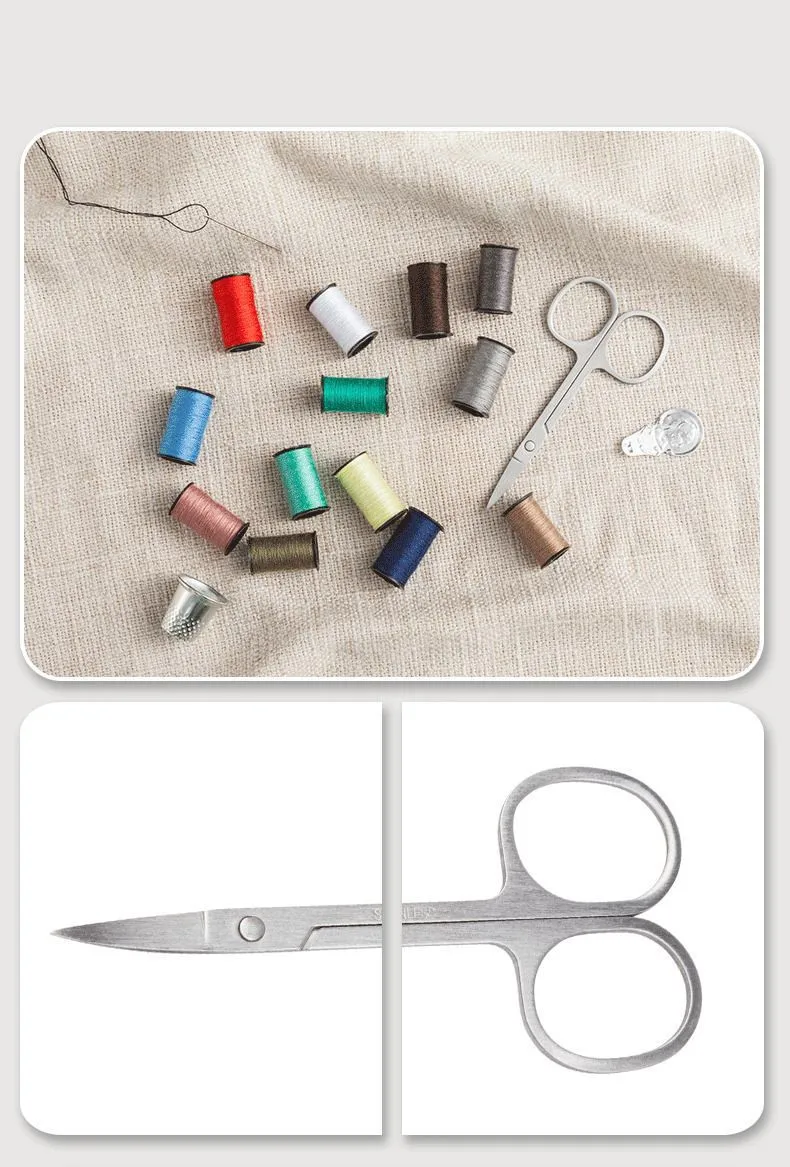 10Pcs/pack Travel home sewing diy kit case needle thread tape scissor set hand craft accessories