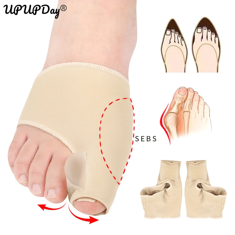 2pcs=1Pair Toe Corrector Bunion Sleeves Hallux Valgus Toe Alignment Socks Protector Orthotics Foot Feet Care Bone Thumb Adjuster