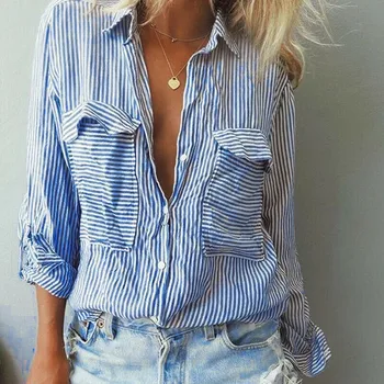 

Women Boho Autumn Striped Embroidered Blouse Short Sleeves T Shirt Loose Tops Button Oversize Blouse T Shirt Tops S-2XL