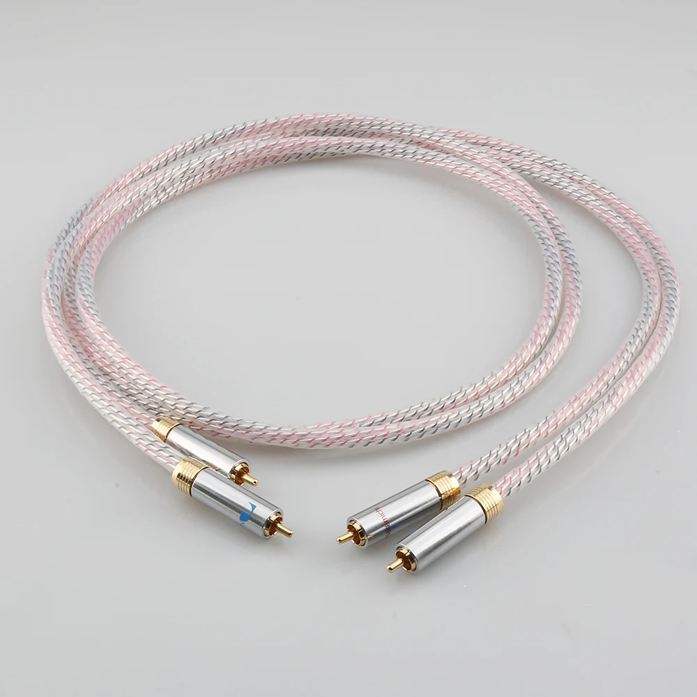 Высококачественная пара Nordost Valhalla 7N посеребренный аудио RCA соединительный кабель