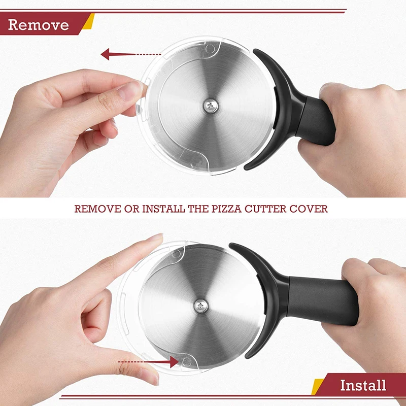Professional Pizza Cutter Wheel Stainless Steel Blade Pizza Wheel Anti-Slip Handle Pastry Slicer For Pies Waffles Dough Cookies
