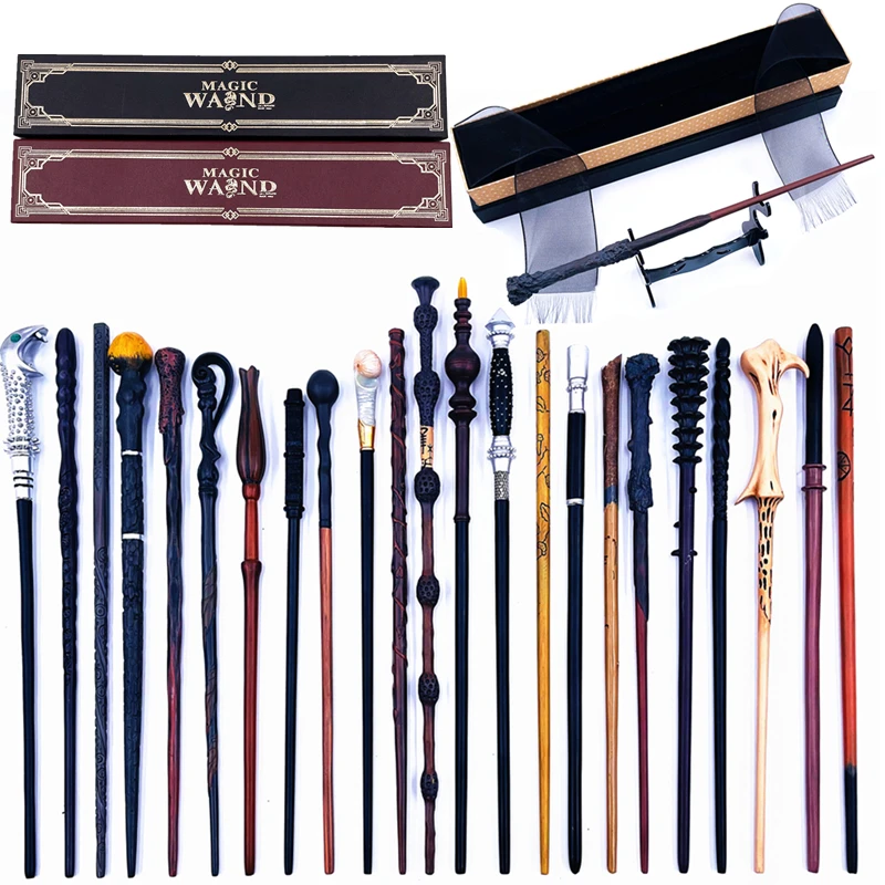 Varitas mágicas con núcleo metálico para macetas, varitas mágicas de Malfoy Voldemort, Hermione, Ron, Bellatrix, McGonagall, Harry