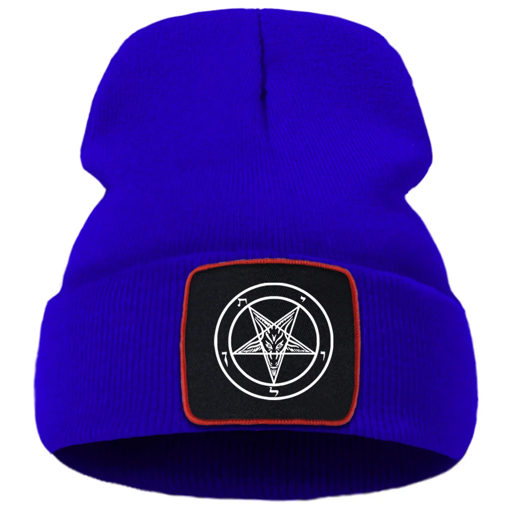 

Pentagram Occult Satan Beanie Hat Wool Creative Bonnet Cap Winter Thick Sport Hip Hop Knitted Caps Outdoor Unisex Comfort Hats