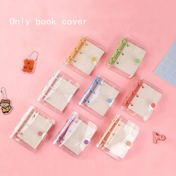 

Creative Cute Transparent 3 ring Mini Loose-leaf Hand Book Student Portable Notebook ring binder Kawaii School Supplies