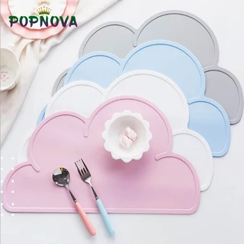 

Kids Plate Mat Cloud Shape Placemat Food Grade Silicone Table Pad Waterproof heat insulation Kitchen Gadget Easy Cleaning