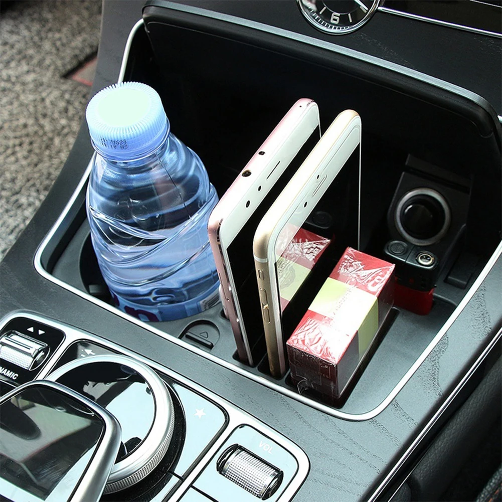 Автомобильная центральная консоль коробка для хранения чашки держатель телефона для Mercedes Benzs C E класс GLC