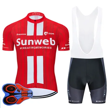 

2020 Pro Team Sunweb Cycling Jersey Bib Set MTB Uniform Bicycle Clothing Ropa Ciclismo Bike Clothes Men's Short Maillot Culotte