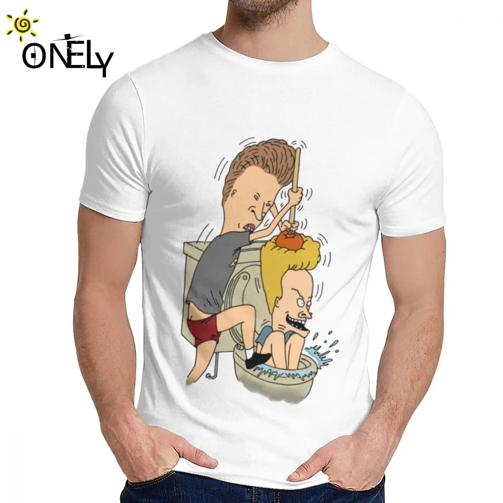 

Pure Cotton Beavis Butthead Toilet Fun Tee Shirt Men's Streetwear Quality Classic O-neck Top Tee