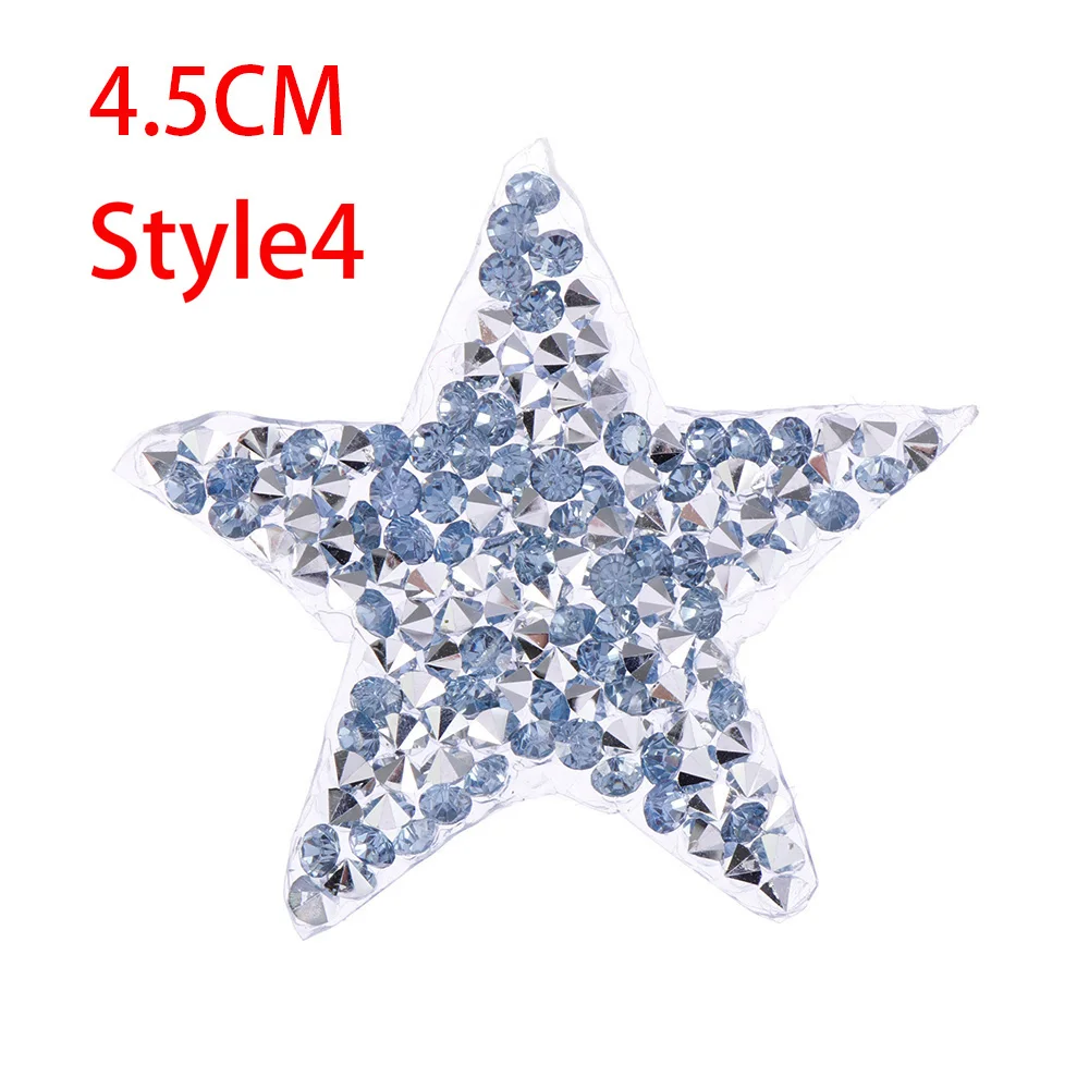Style4 4.5cm Стразы со стразами, Звездные нашивки, поделки, мотив, железные нашивки, аппликация для теплопередачи, одежда, сумка для обуви, много размеров - Цвет: Style4 4.5cm