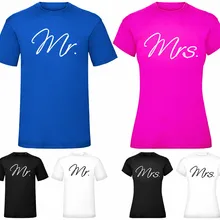 Мужская и Женская Футболка Mr Mrs муж жена женская футболка