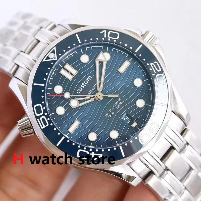 US $116.00 007 Mens Automatic Mechanical Watch 42mm blue Ceramic Bezel Sapphire Glass Luminous Waterproof Sterile dial watch men