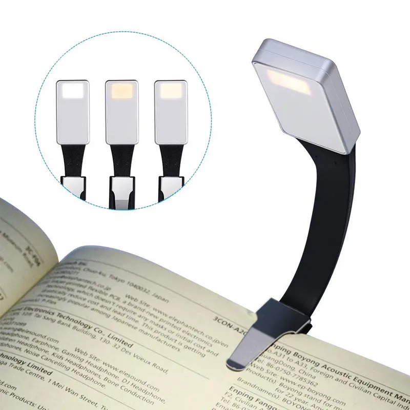

Rechargeable E-book Led Light For Paper USB Led Power Bank Reading Lamp 3 Intensities Lighting Flexible E-read Book Light