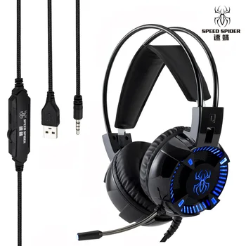 

Hot Selling USB Headset Headset Computer Wired Headset Shining Double Moving Coil Game Headset Gaming