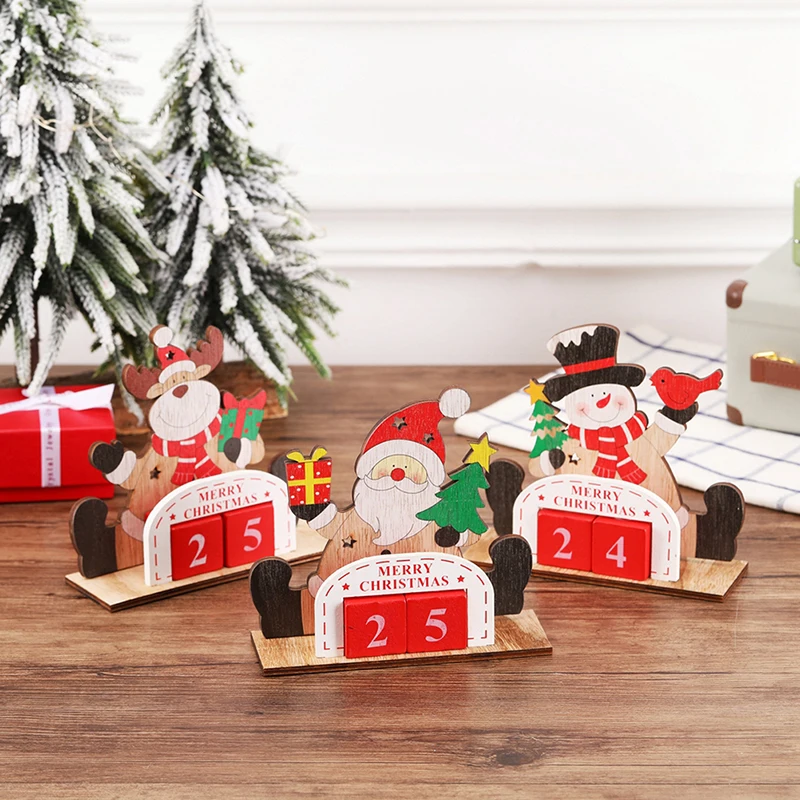 1PC New Wood Christmas Advent Calendars Christmas Decorations for Home Xmas