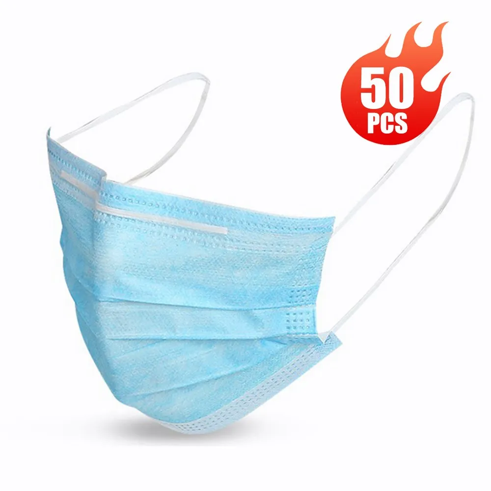 

100pcs Disposable Mask Protective Mask Mouth Face Mask Level 99.9% Filtration Mouth Cover Dust Mask 24 hour Fast Ship