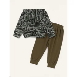 Ensemble imprimé pour nouveau né garçon, haut à manches longues et pantalon, tenue à la mode, 2 pièces 