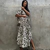 2022 100%Cotton Beach Kaftan Bikini Cover-ups Bohemian Printed Summer Midi Dress Tunic Women Beach Wear Swim Suit Cover Up Q1226 ► Photo 2/6