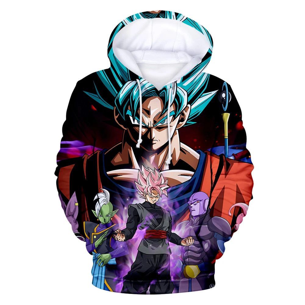 Аниме Dragon Ball Супер толстовка мужская 3D толстовки Супер Саян Гоку верхняя одежда с рисунком для подростков мальчиков мультфильм тонкий пуловер с капюшоном - Цвет: picture color