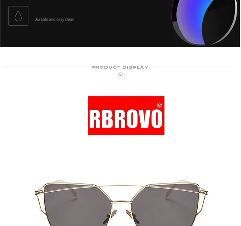 RBROVO 2021 Brand Designer Cat Eye Sunglasses Women Vintage Metal Reflective Glasses For Women Mirror Retro Oculos De Sol Gafas ladies sunglasses