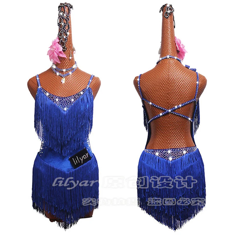 Dance Dress Dance Skirt Latin Dance Dress Competition Dress pole Costumes Skirt Performing Adult Customize Children