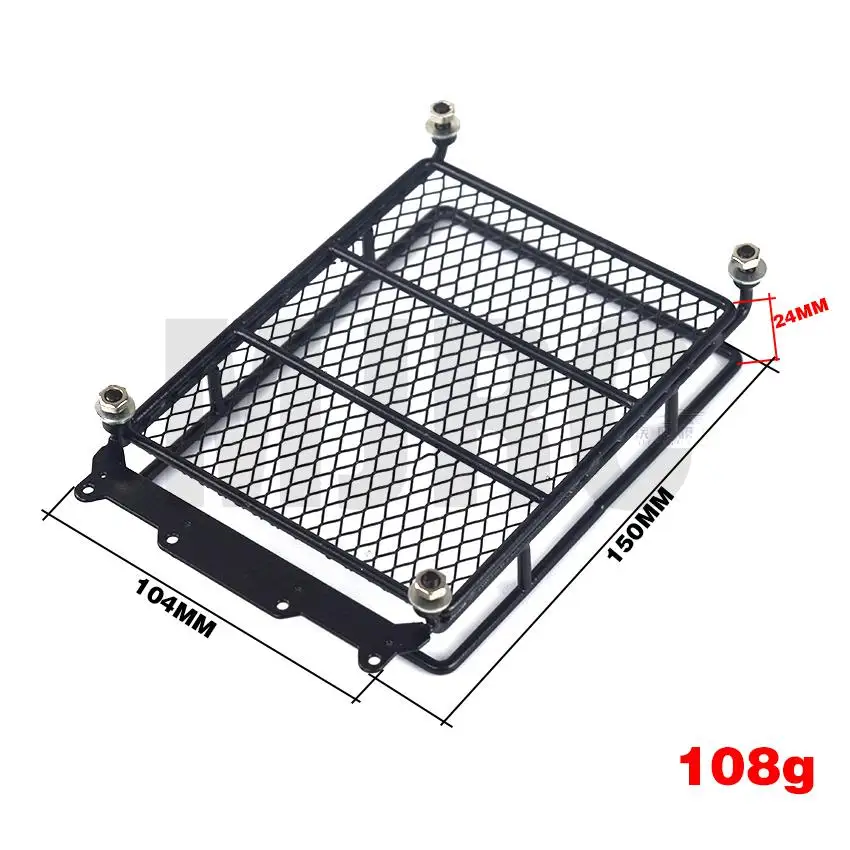 RC Car Rock Crawler Metal Roof Rack with LED Lights Bar