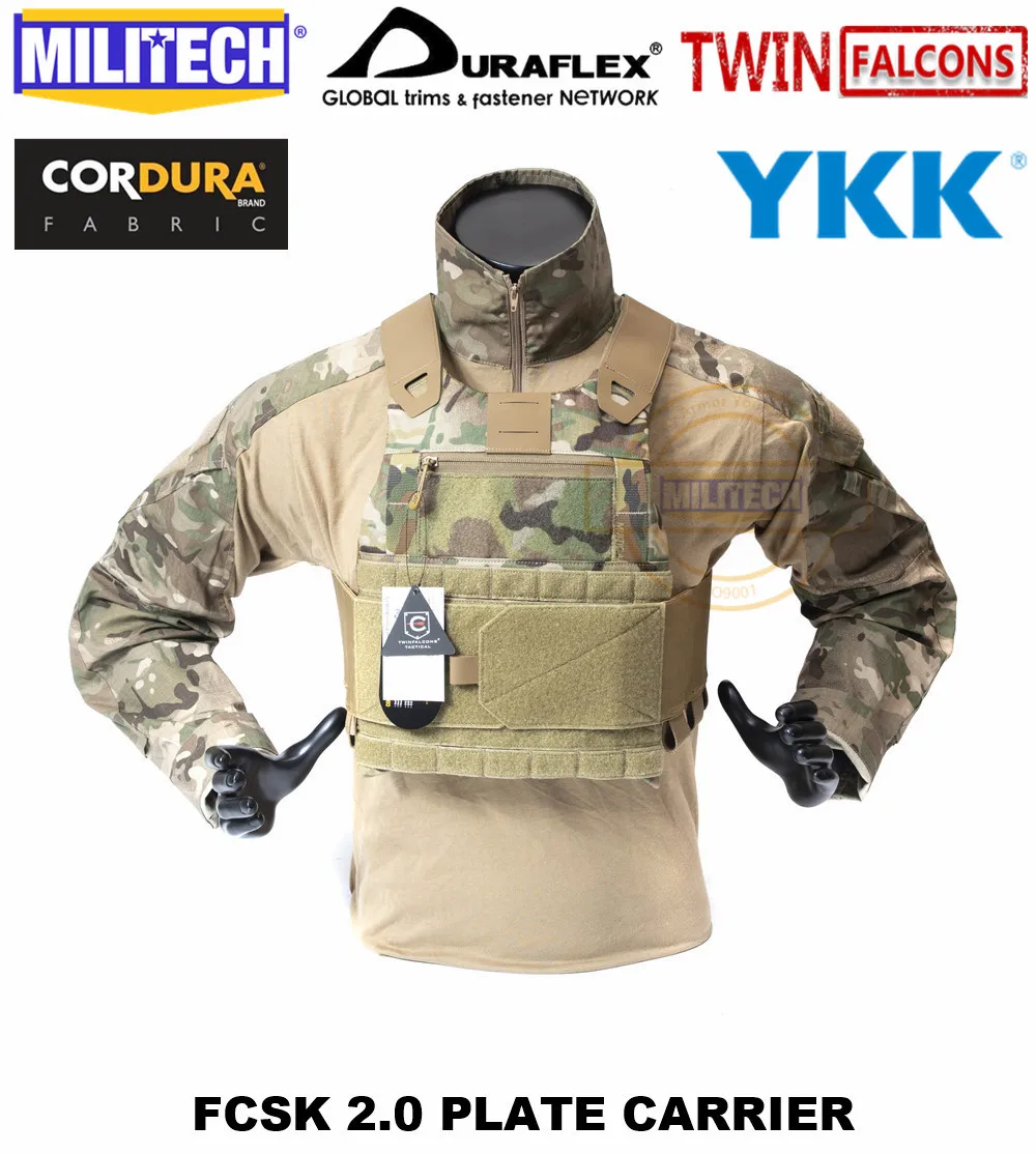 MILITECH TW FCSK 2,0 Advanced Slickster CQC Ferro Plate Carrier военный боевой штурмовой тактический жилет полицейский бронежилет - Цвет: Multicam