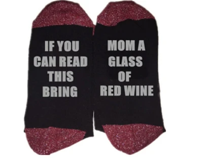 Изготовленные на заказ винные носки, если вы можете прочесть это, приносите мне бокал вина осень весна зима Хэллоуин Рождественский носок для подарков Прямая поставка - Цвет: 12