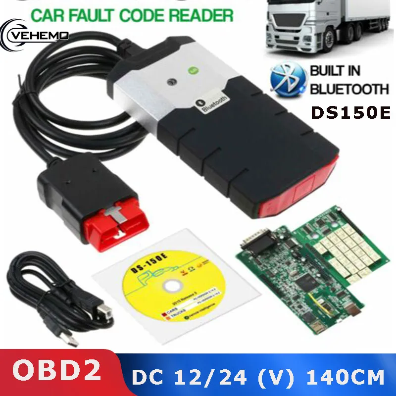 

Vehemo Universal Car Diagnostic Tool Maintenance Multilingual Reader OBD2 With CD Bluetooth Code Scanner Auto