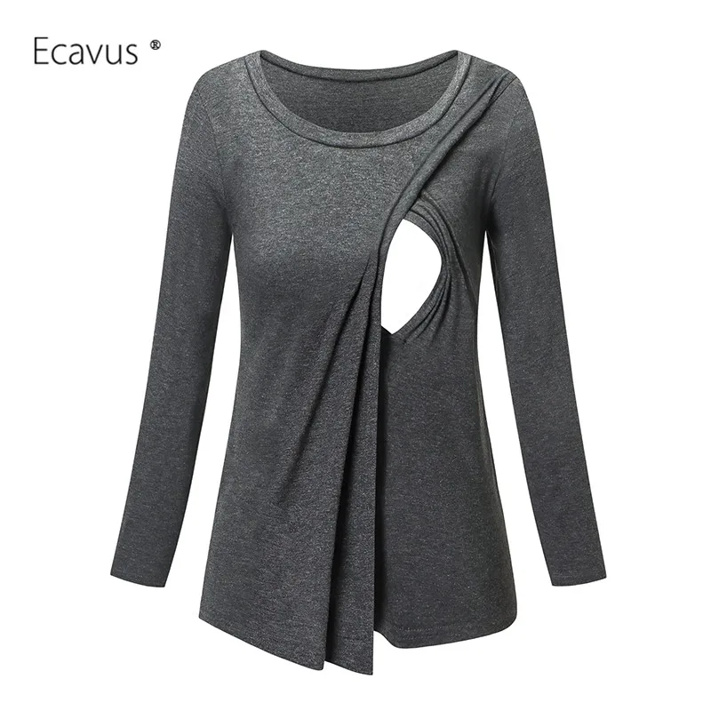 Womens Long Sleeve Breastfeeding Clothes Pregnant Blouses Nursing Tops Maternity Clothes Pregnancy Loose Shirt Casual Clothing