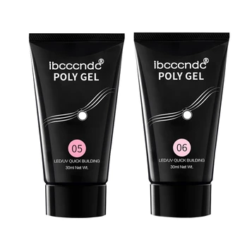 

Ibcccndc 2pcs 30ML Poly Gel Long-Lasting Finger Nail Crystal Jelly Camouflage UV Lamp Extension Gel UV&Led Lamp Acrylic - 05 & 0