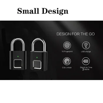 

Anytek USB Rechargeable L34 Long time Standby Smart Keyless Fingerprint Lock Anti-Theft Security Padlock Door Luggage Padlock