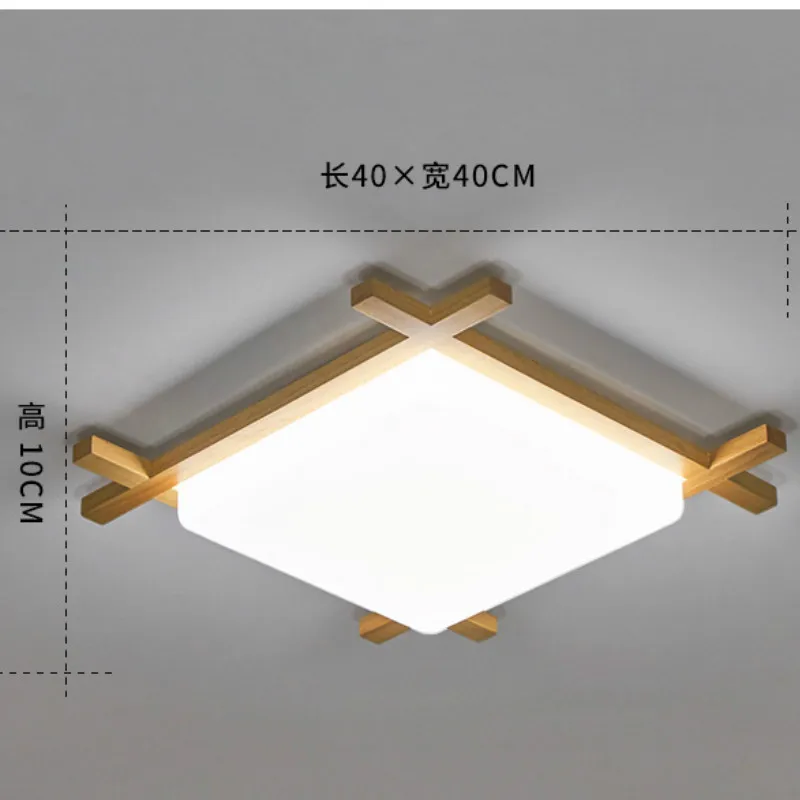 White light 40cm Простой Современный Креативный скандинавский потолочный светильник для спальни, светодиодный светильник из цельного дерева, японская лампа для татами WF1223255 - Цвет корпуса: White light 40cm