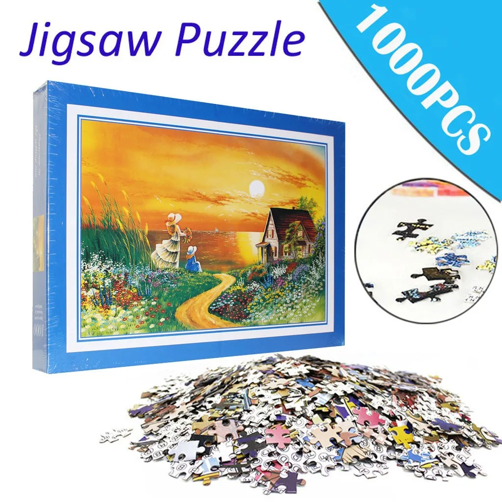 HINST Puzzle 1000 шт для взрослых детей образовательная головоломка здание печатная