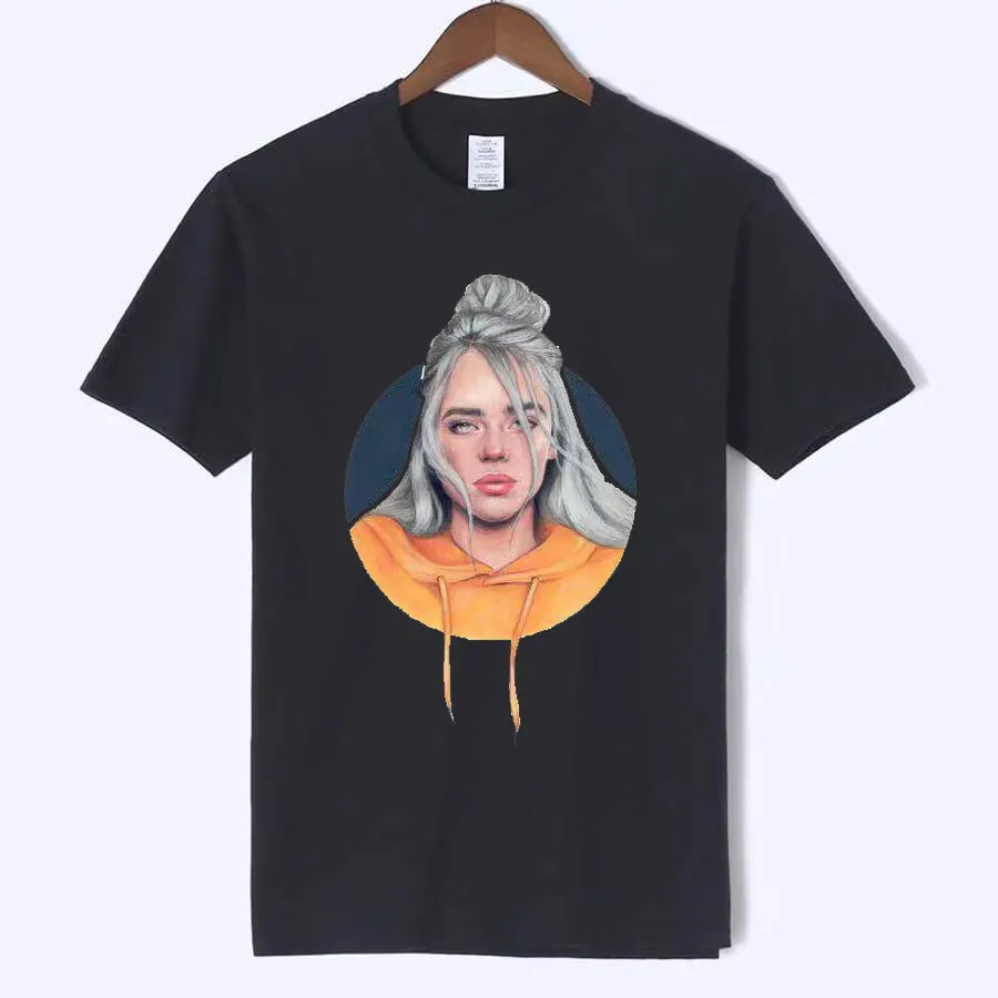 Billie Eilish Футболка мужская/wo Мужская 90s винтажная уличная футболка в стиле хип-хоп футболка с забавным принтом мужские футболки Xxxtentacion - Цвет: Черный