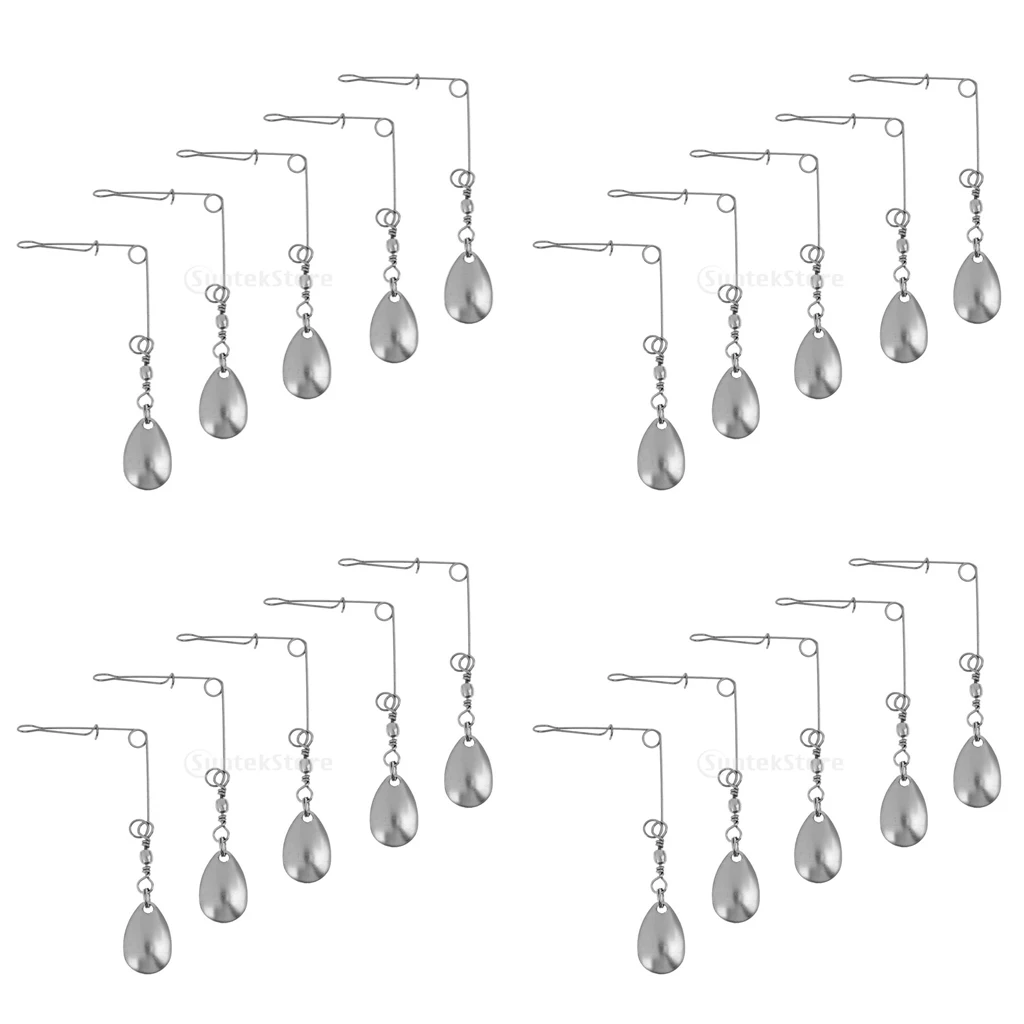 20pcs Spinner Blade Smooth Spoons Rigs Spinners Spinnerbait 0.6mm