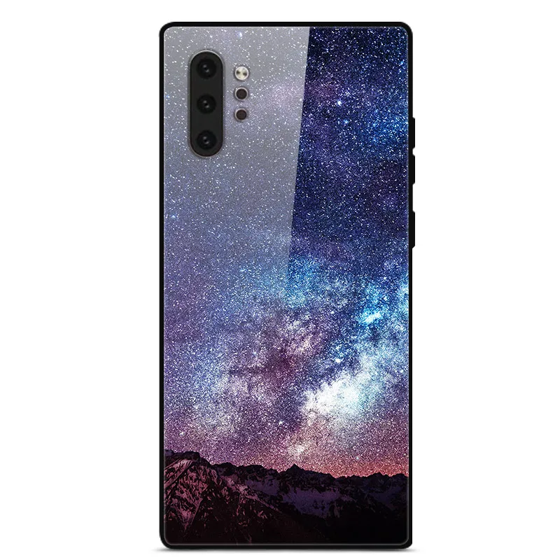 Для samsung Galaxy Note 10 чехол Note10 Pro закаленное стекло твердая задняя крышка для samsung Note10+ Plus 10Pro чехол для телефона s бампер Капа - Цвет: 43