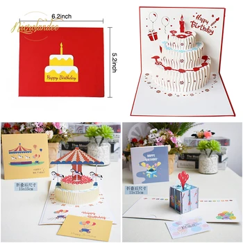 

NICROLANDEE 3D Pop-Up Birthday/Greeting Cards Handmade Birthday Party Postcards Gifts Card with Envelopes for Your Loved Ones
