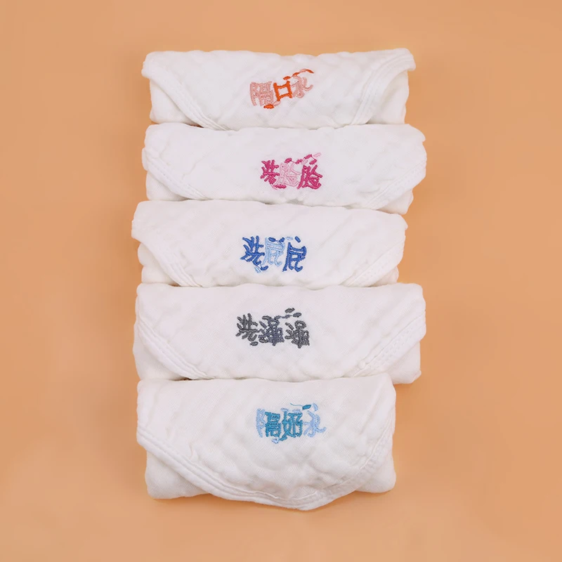  5Pcs/set Cotton Solid color Square Children Small Towel Handkerchief Sweat Towel Baby Shower Towel 