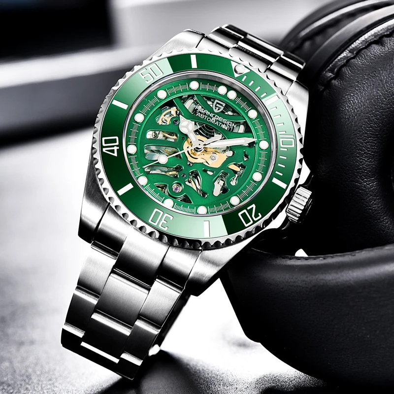 PAGANI DESIGN Top Brand Men Mechanical Watch Waterproof Stainless Steel Skeleton Automatic Watch Sapphire Glass Watch Men Reloj Hombre 10bar diver Self-winding male clock  (19)