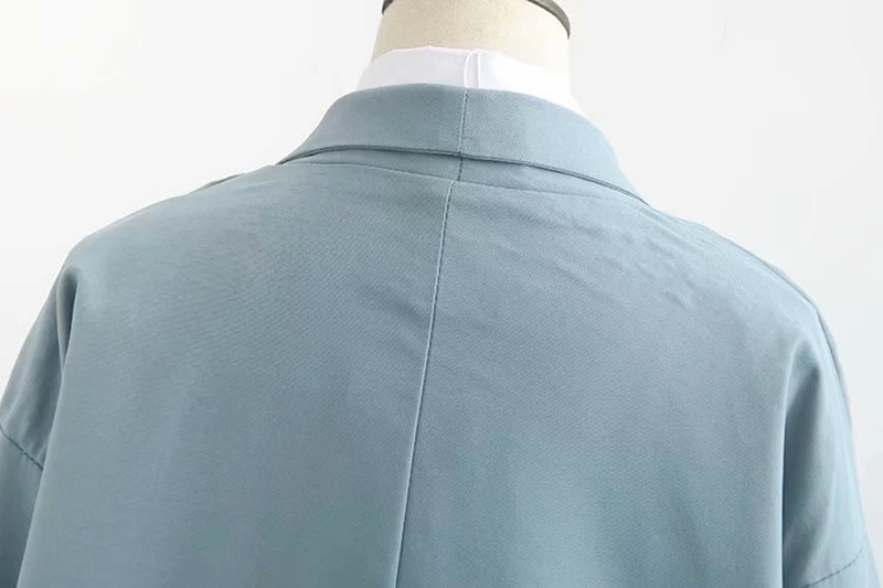 Осенние новые блейзеры женские пальто Плюс Размер Офисная Женская верхняя одежда Блейзер на одной пуговице синий черный KKFY3870