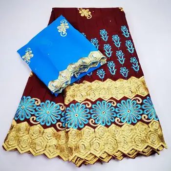 

Graceful 5Y African Embroidery Cotton Lace Material Matching With 2Y Swiss Voile Lace Fabric YCV104